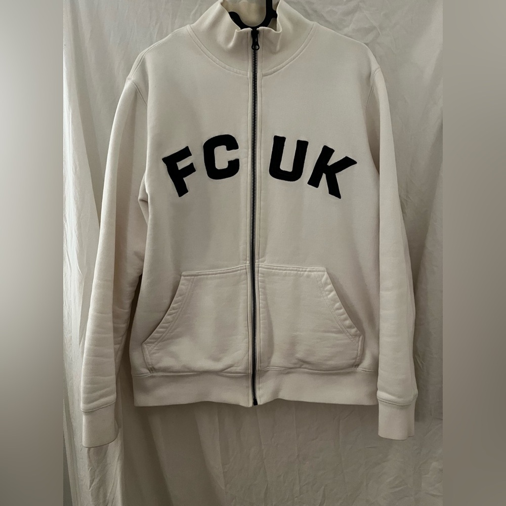 French Connection White Zip-up Sweater